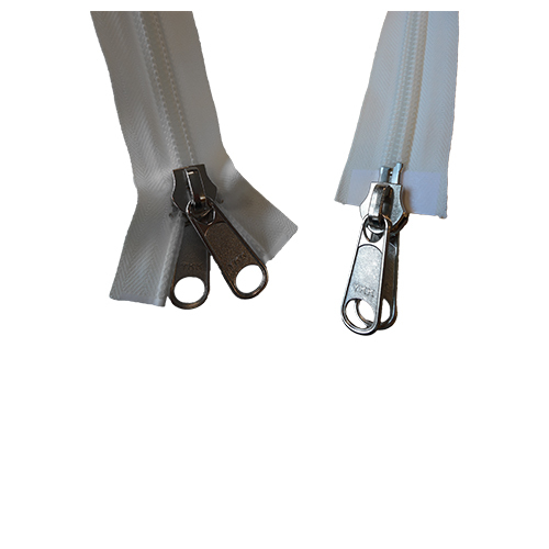 YKK 10 mm spiraalritsen dubbeldeelbaar dubbellips nikkelen schuiver